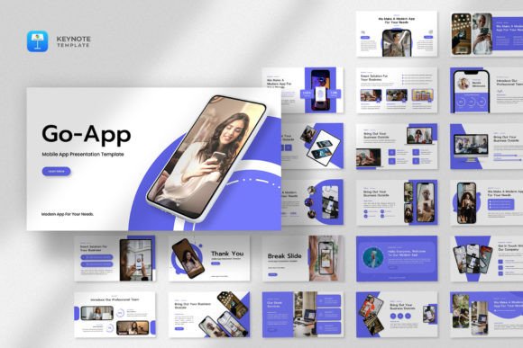 Go - Mobile App Keynote Template: Clean Slides for Modern Tech