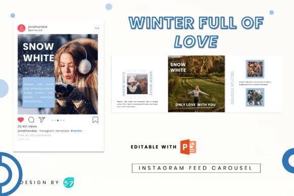 Instagram Carousel - Winter Full of Love: A Cozy Template for Your Feed