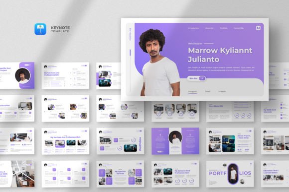 Modern CV and Resume Keynote Template for Professional Portfolios