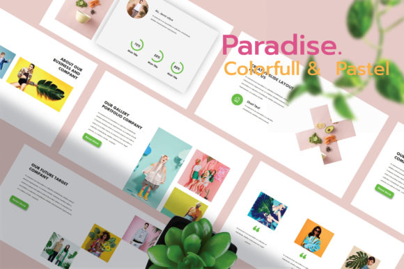 Paradise: A Colorful & Pastel Googleslide Template for Creatives